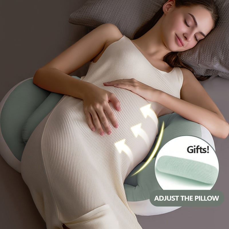 Experience Comfortable Sleep with our U-Shaped Ergonomic Maternity Pillow for Side Sleepers - Providing Lumbar Support and Belly Relief, Made with Soft Polyester Fill for Ultimate Comfort and Back Relief. Perfect for Pregnancy Care and a Great Christmas