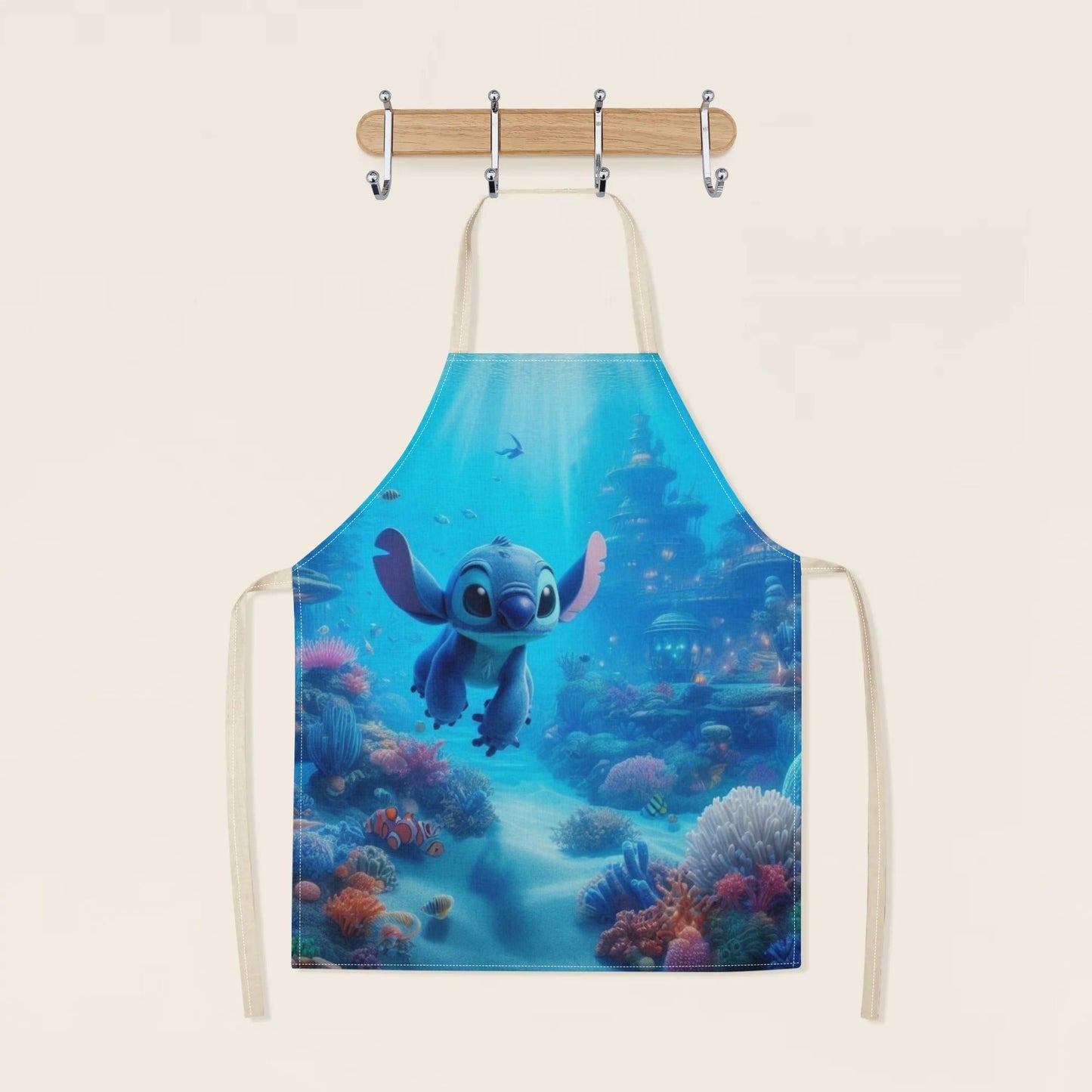 Disney has partnered with a new stylish waterproof apron featuring adorable cartoon designs of popular characters such as Mickey, Minnie, Winnie the Pooh, Stitch, and more. This apron is not only beautiful and fashionable, but also boasts a simple and