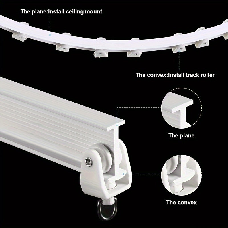 One set of curtain track accessories in varying lengths (1/2/3/4/5/6/7/8 meters) for home decor in the living room or bathroom.