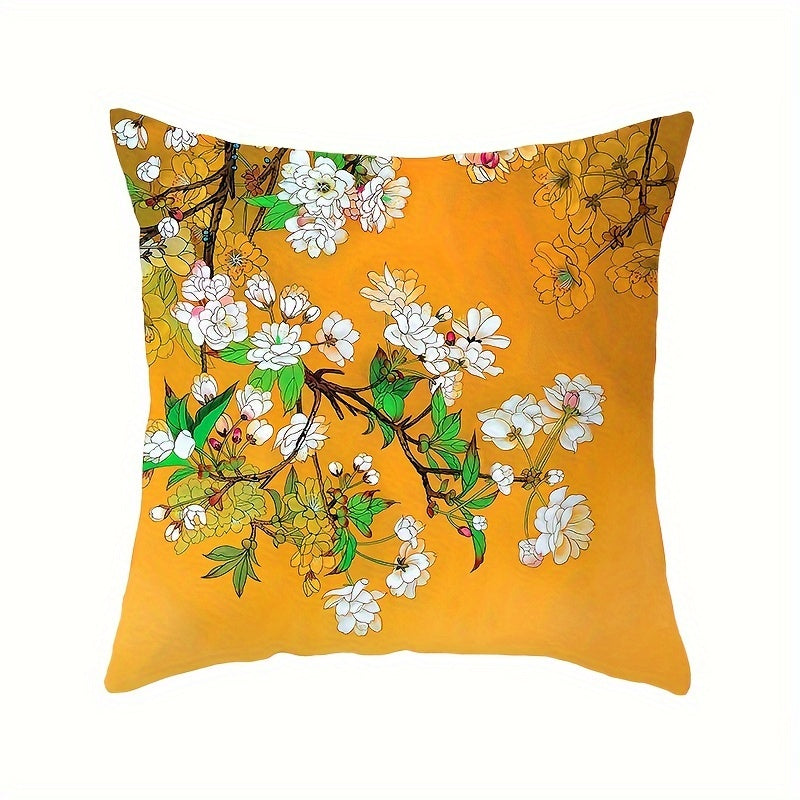 Add a touch of country-rustic charm to your bedroom decor with these floral and bird print throw pillow covers. Made from machine washable and stain resistant polyester, these cushion cases feature a convenient zipper closure for easy removal. Each cover