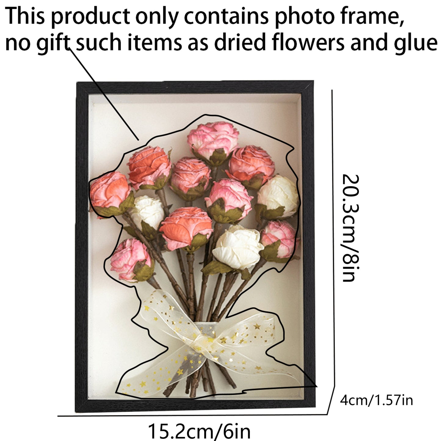 DIY Tabletop Decor: Hollow Photo Frame for Dried Flowers, Plants, and Specimen Display