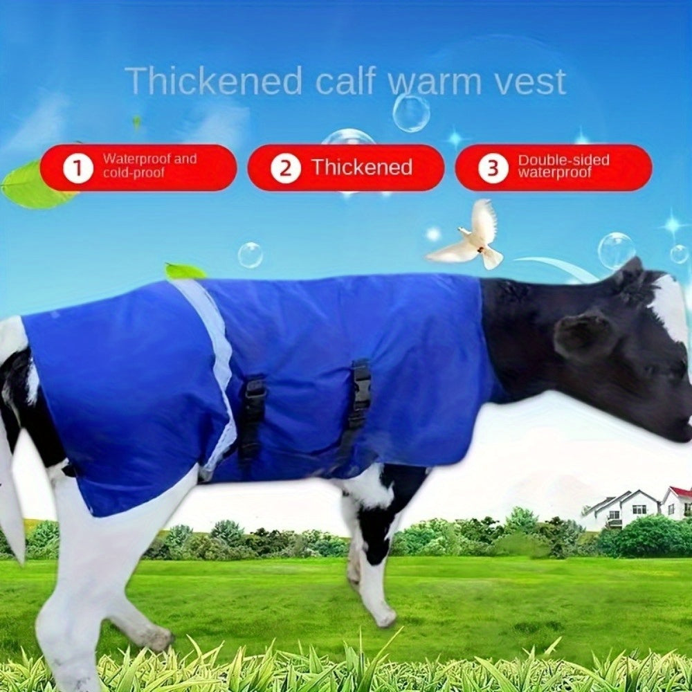 1pc Fabric Calf Vest for Newborn Dairy Cattle, Insulated Stall Accessory with Premium Material