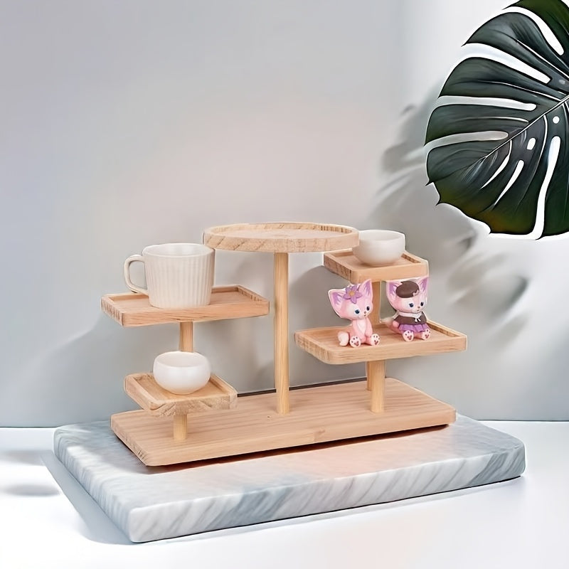 Stylish wooden stand for plants, snacks, and decor. Ideal for home, office, or dorm.