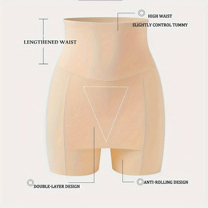 Women's High-Waist Tummy Control Shapewear Shorts for Summer Dresses in Beige