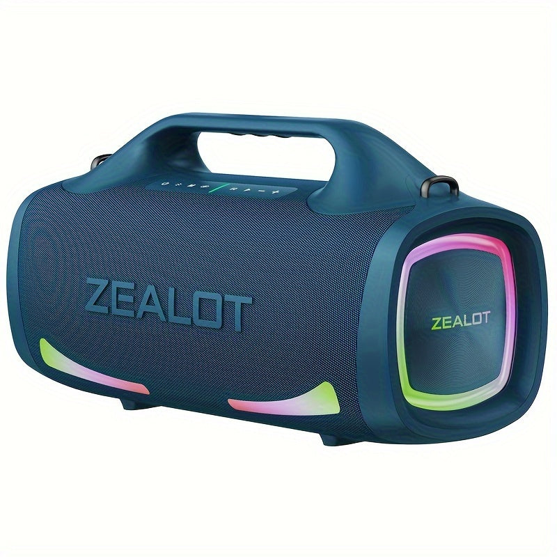 ZEALOT S79 100W Wireless Portable Speaker with 4 Speakers, supports TF Card/USB/AUX/TWS, connects with mobile devices and TVs, ideal for outdoor parties and home theaters.