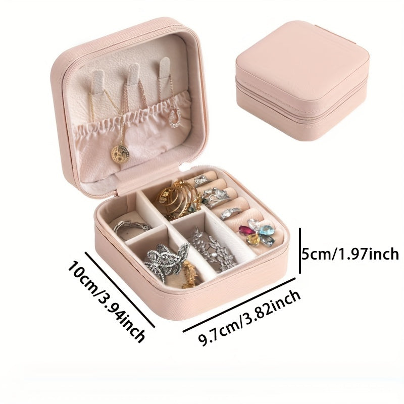 Convenient Travel Jewelry Organizer in Macaroon Color, Sleek and Compact Design for Earrings, Necklaces, Rings