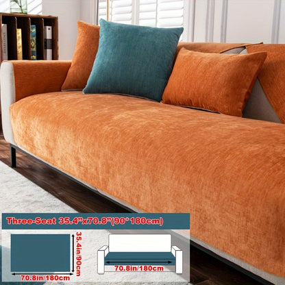 Fit Chenille Sofa Cover for 1 to 4-Seater Sofas - All-Season, Pet-Friendly, Non-Slip, Machine Washable