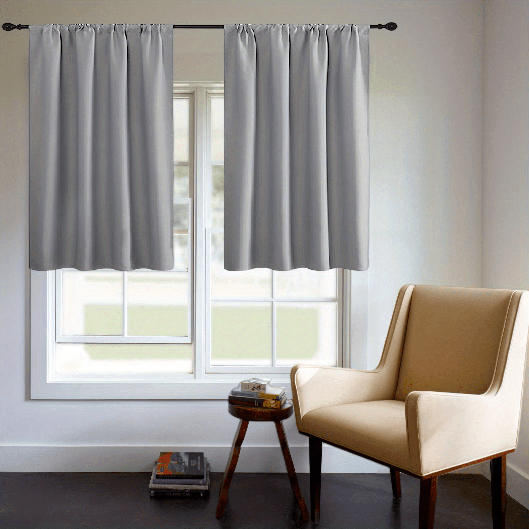 One Blackout Curtain (1 Panel) - Thick Rod Pocket Curtain for Heat Insulation and Light Blocking in Bedroom, 200g;