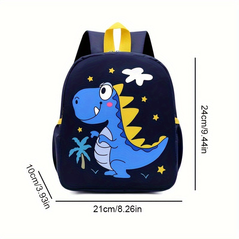 Durable kids' backpack with side pockets and adjustable straps for ages 3-14, featuring embossed design. Comfortable street style with multiple zippers, easy to hand wash.