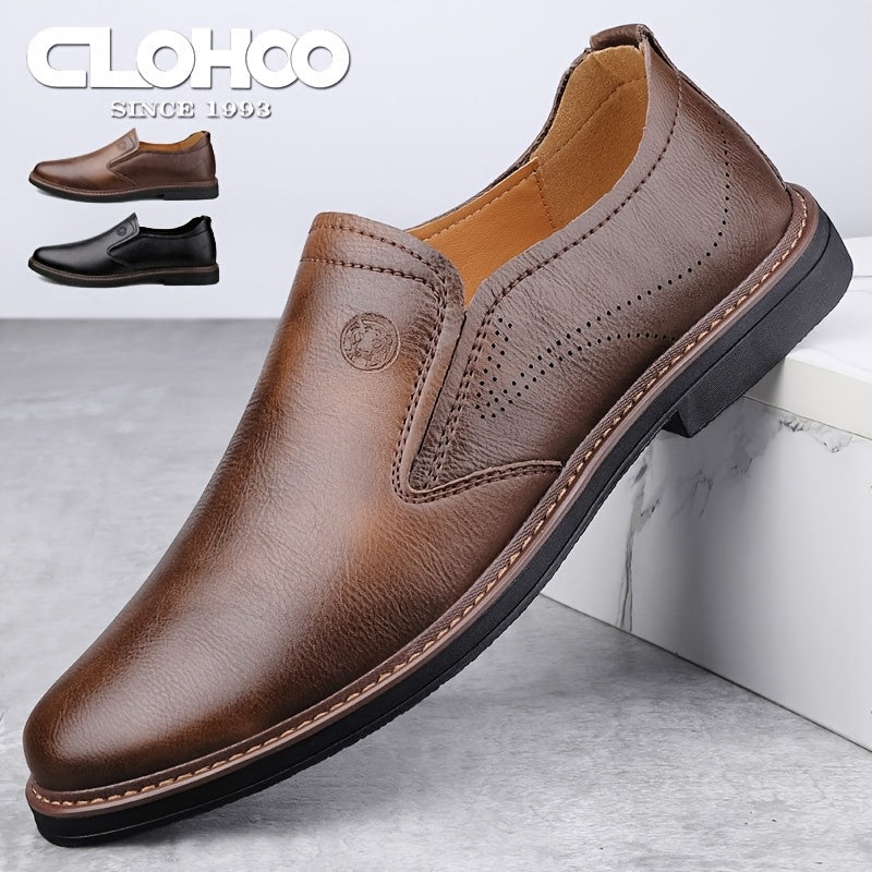 Men's split loafers with breathable design and soft rubber sole, perfect for year-round casual wear.