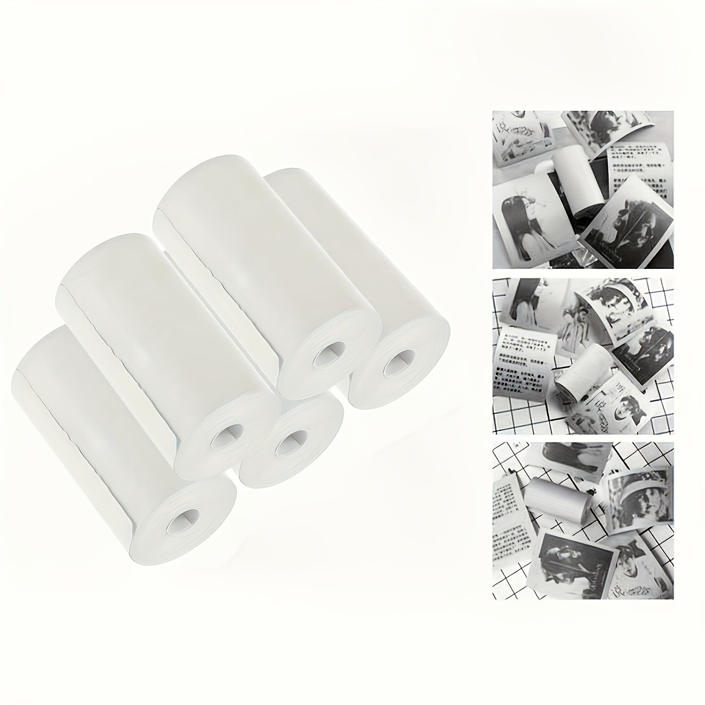 5 Mini Thermal Paper Rolls, 57x25mm, Inkless Printing for Portable Pocket Printers - Ideal for DIY Stickers & Documents