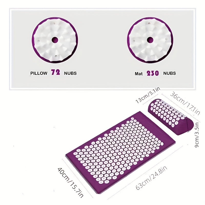 1pc Acupuncture Massage Mat, Pillow, and Yoga Mat Set