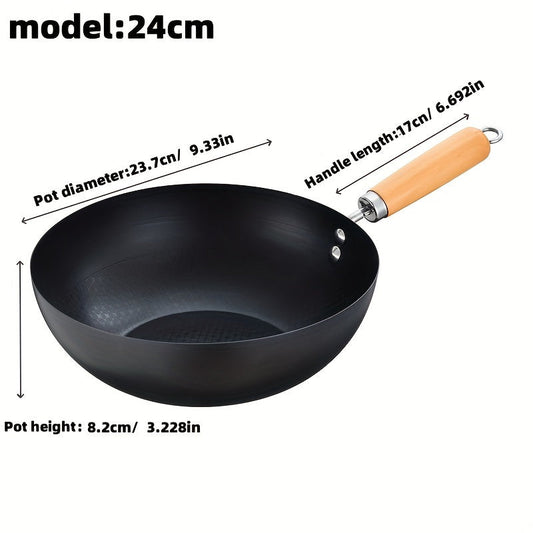 Multi-functional Cast Iron Skillet with Non-Stick Coating - Suitable for Induction and Gas Stoves, Effortless to Clean, Great for Cooking at Home or Outdoors, Compact Size, Flat Base, Uncoated Surface.