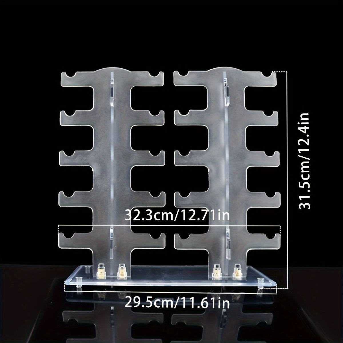 Портативная и съемная подставка для очков с 10 парами двойного ряда, демонстрирующая прозрачный пластиковый органайзер для eyewear. В комплект входит независимый прилавок для очков, включая пузырьковую упаковку. Электричество не требуется.
