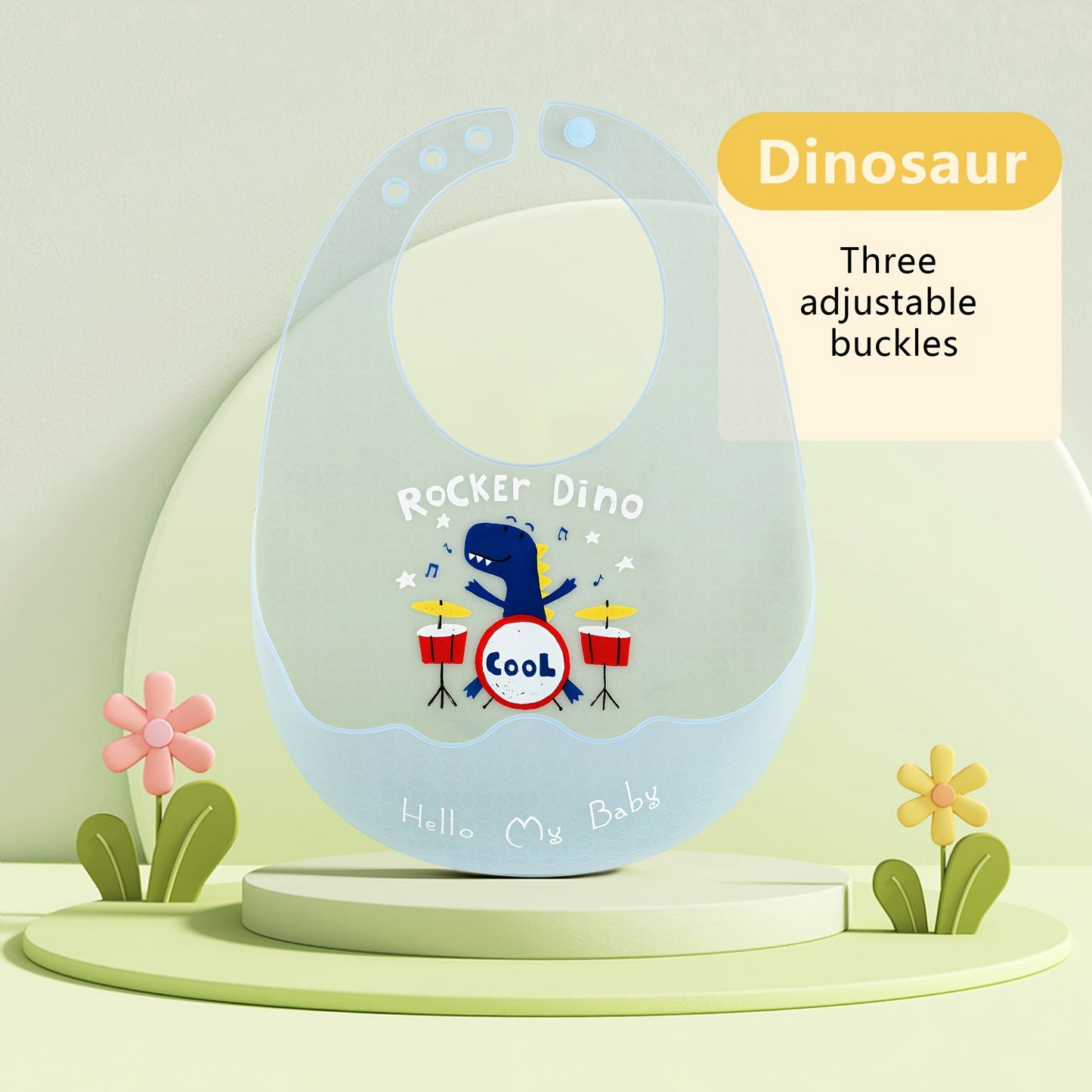 Ultra-thin silicone baby bib for babies and toddlers, extra soft, durable, and waterproof.