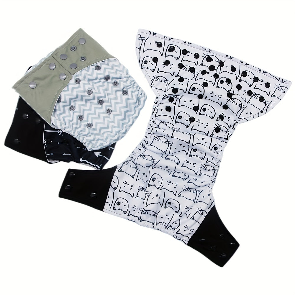 Get the Asenappy 3-piece set of top-quality cloth diapers designed for infants aged 0-2 years old. These diapers are washable, reusable, and fully adjustable to fit babies weighing between 2.99KG and 15.01KG.