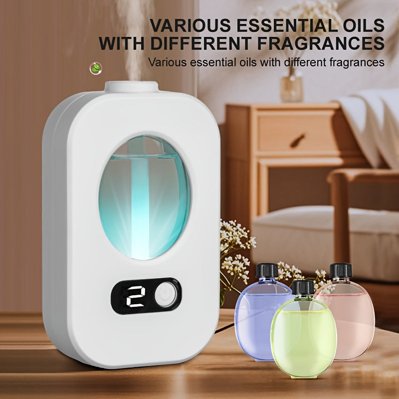 USB-rechargeable aromatherapy diffuser and humidifier keeps rooms fresh with cool mist and nightlight. Ideal for use in various spaces, including rooms, offices, bathrooms, and toilets.