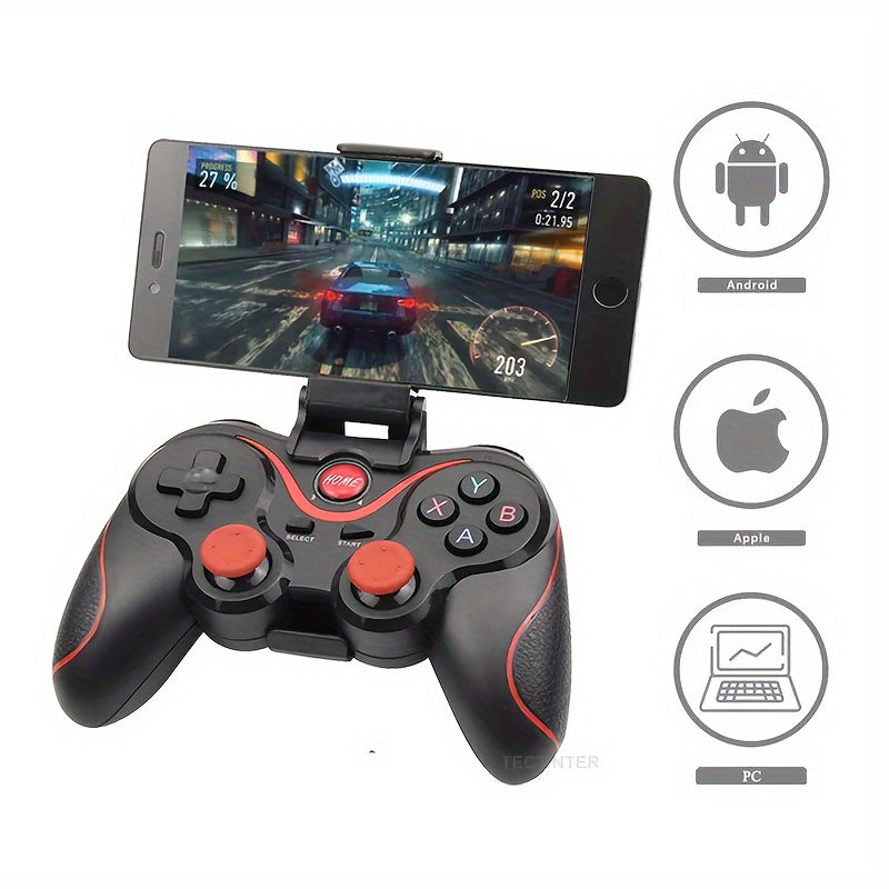 Wireless game controller for Android, iOS, PC, Nintendo Switch with ABS material and creative game type, also compatible with PS3 and T3 joystick accessory.