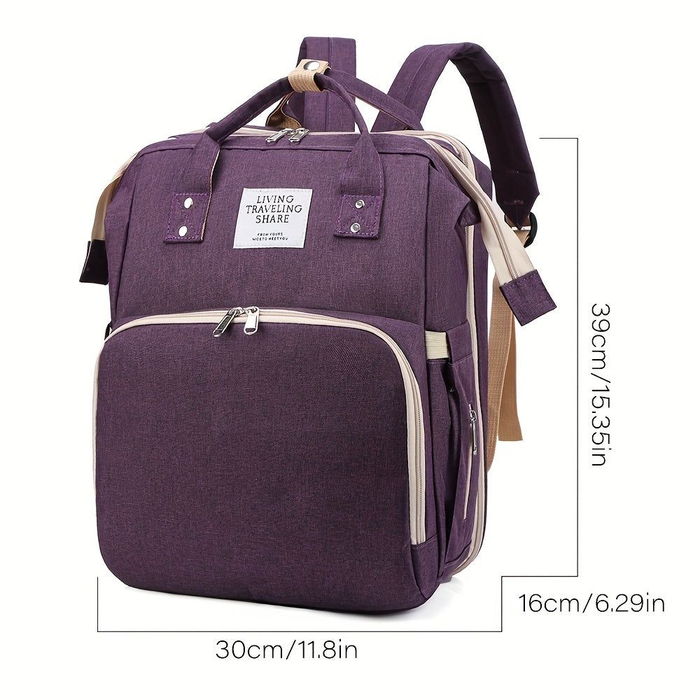 Foldable diaper & bottle storage bag made of durable nylon, ideal for travel & children's gifts.