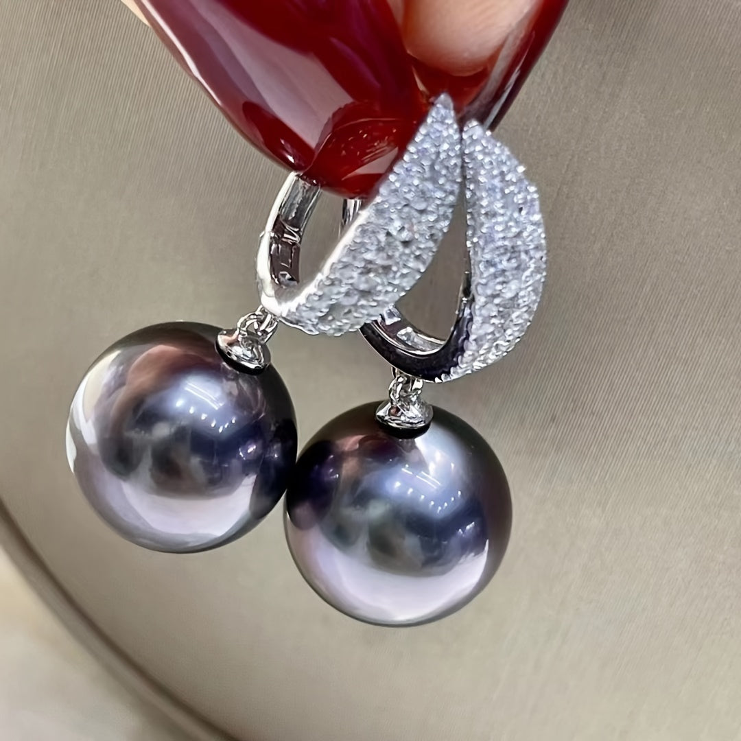 These stunning imitation pearl earrings are adorned with delicate micro-paved zirconia, adding an elegant touch. Ideal for weddings, parties, anniversaries, or as a thoughtful gift for any occasion.