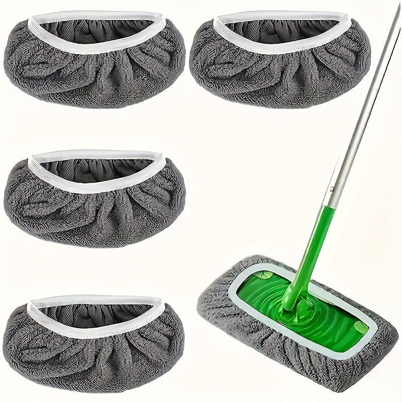 Upgrade your cleaning routine with this set of 4 Microfiber Cleaning Mop Replacement Pads. Made of high-quality materials, these flat floor mop cloths are washable and durable for long-lasting use. They can be used for wet and dry cleaning, making them