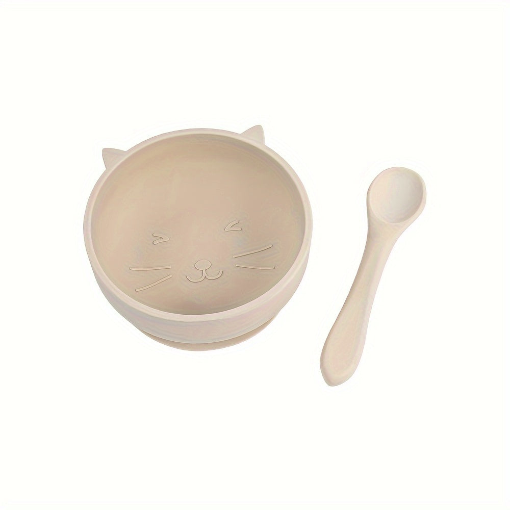 TYRY.HU Custom Feeding Bowl With Suction Cup, Silicone Bowl and Spoon Set, Perfect Christmas Gift