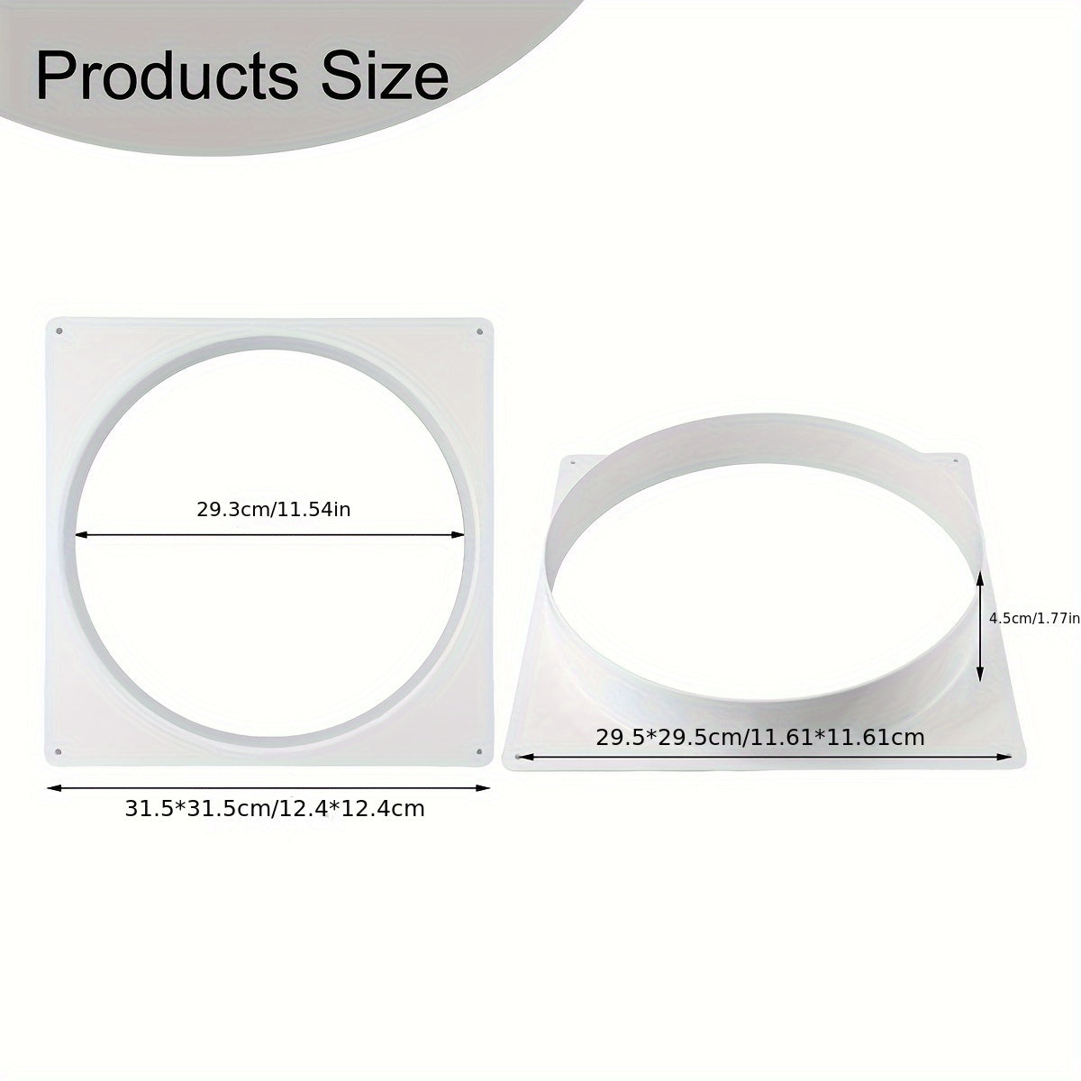 Simple to install, white plastic square flange connector for central air conditioning and ventilation. Can be used as a versatile duct adapter.