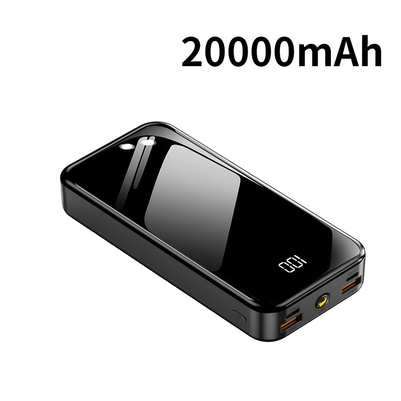 20000mAh Power Bank with 22.5W/PD20W Fast Charging, LED Display, LED Light, Dual Input/Output, Compact and Portable