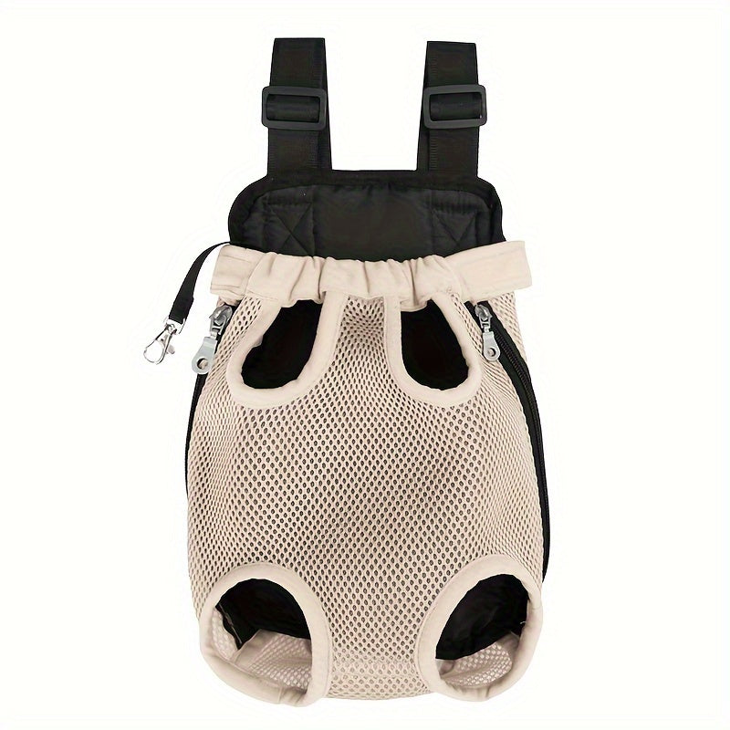 Pet backpack for small dogs and cats with breathable mesh, comfort straps, and a zippered carrier.