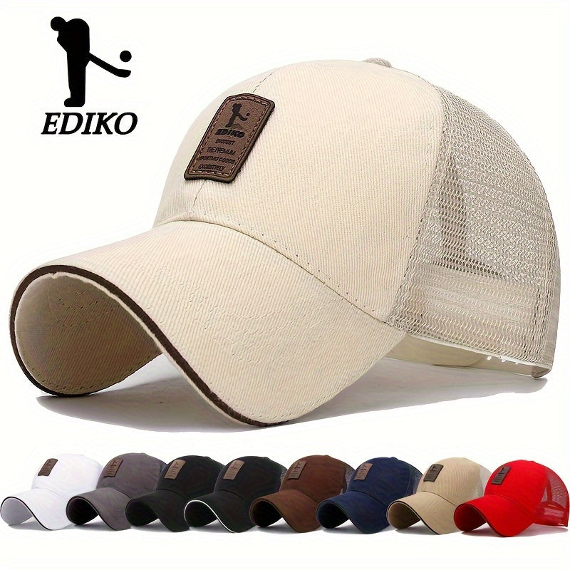 Breathable mesh baseball cap for men and women with sun protection, adjustable snapback, ideal for golf and outdoor activities.