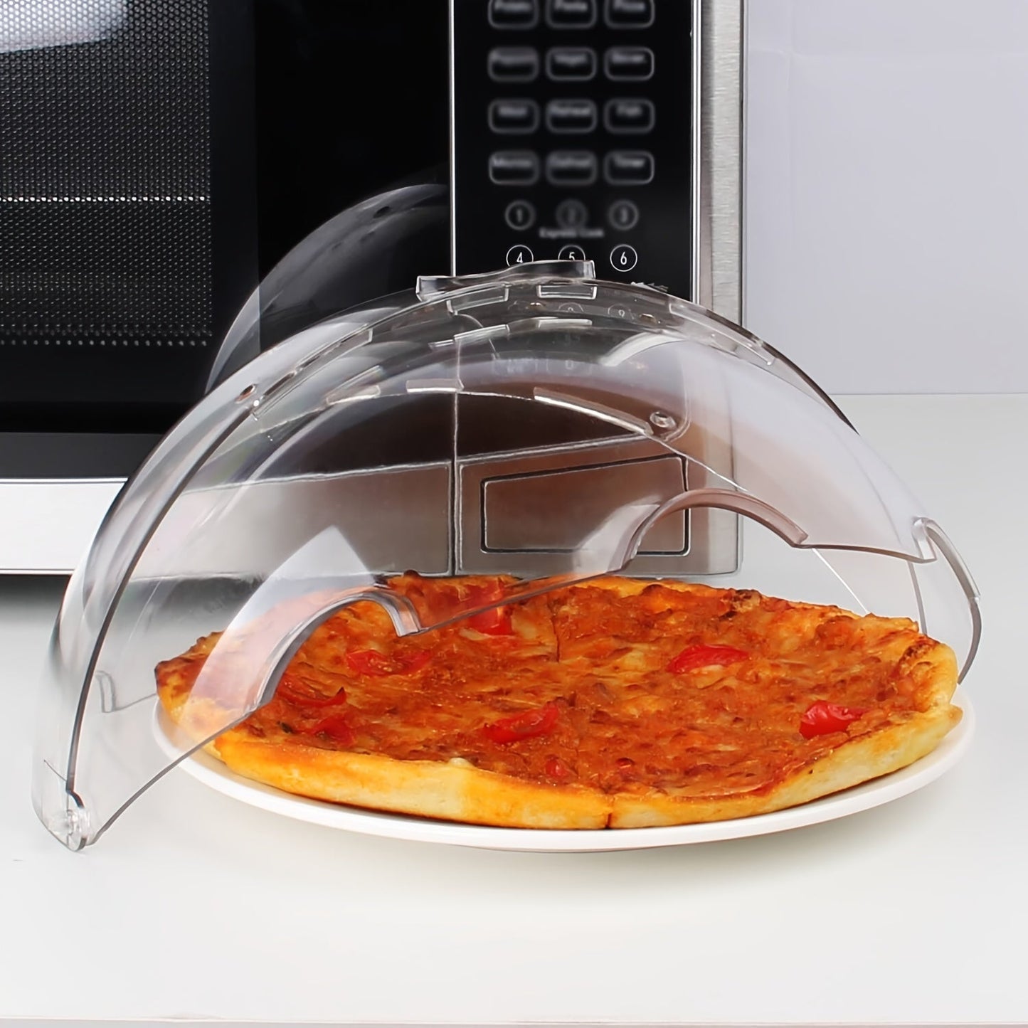 Microwave Plate Cover - Clear, Heat-Resistant Lid for Splatter Guard, Reusable Airtight Cover for Food - Kitchen Supplies