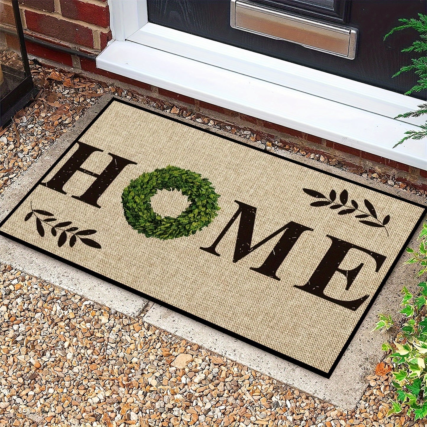 Welcome guests in style with the charming Charming Leaf Welcome Door Mat. This non-slip, machine washable floral entrance rug is versatile for both indoor and outdoor use. This mat is perfect for your living room, kitchen, bedroom, and more.