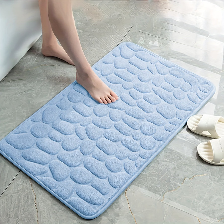 Ultra-absorbent bath mat with high-density memory foam, non-slip design, and super soft luxury feel, perfect for tubs and showers.