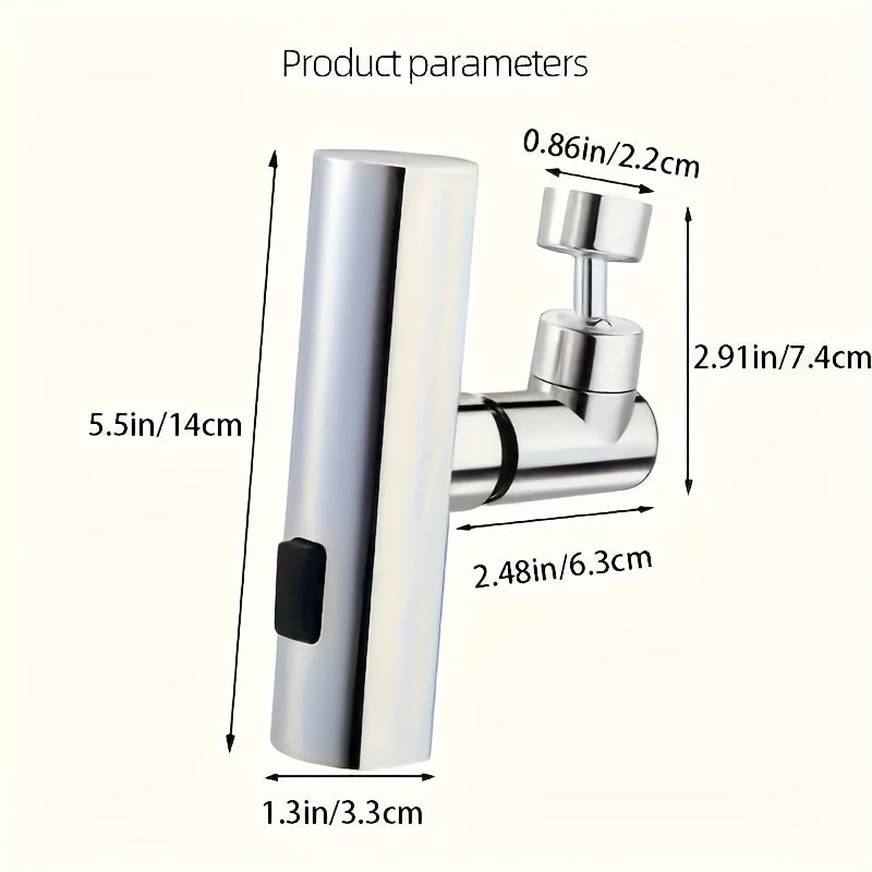 This product is a versatile 3-way water outlet faucet adapter made of durable ABS material. It is easy to install and does not require any electricity. Perfect for use in the bathroom as a sink accessory, this multi-functional dispenser offers