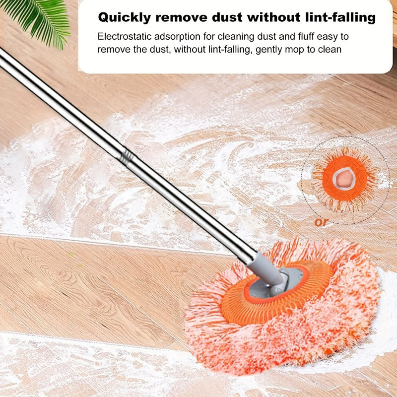 The Versatile 190.5cm Adjustable Dust Mop comes with 4 washable heads and is suitable for cleaning floors, walls, windows, and ceilings. Made of absorbent polyester, this mop is ideal for home use.