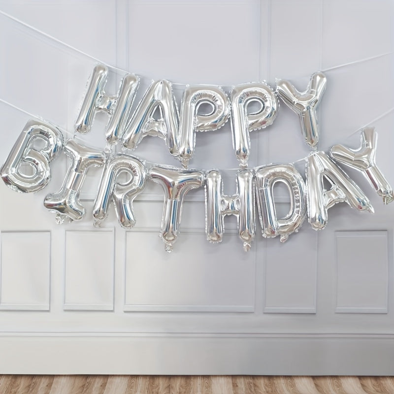 13-piece English Happy Birthday 16-inch Letter Kit for party decoration.