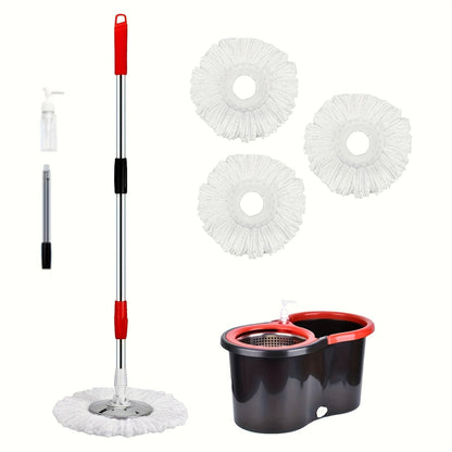 The Spin Mop and Bucket Set is perfect for cleaning bathrooms, including school bathrooms. This 360° spin mop bucket system comes with 3 microfiber mop replacement heads and a 154.94 cm stainless steel adjustable handle for easy floor cleaning. Upgrade