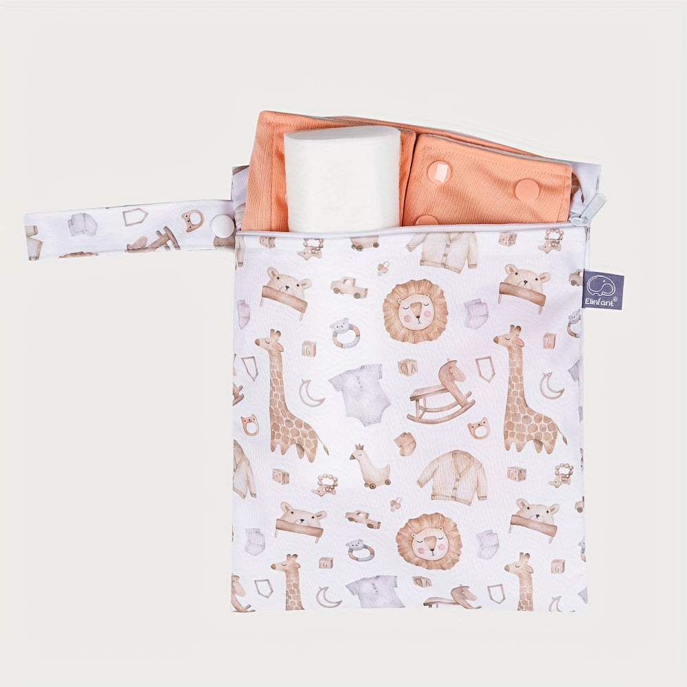 Set of 3 waterproof diaper bags for travel, featuring cute designs and portable storage. Includes a wash bag.