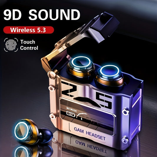 GAM quloqchin 9D ovoz bilan, TWS, Hi-Fi stereo, ANC, teginish nazorati, Type-C zaryadlash, suvga chidamsiz, sport, o'yin, musiqa uchun - iPhone va Android bilan mos keladi, quloq yostiqlari, kabelni o'z ichiga oladi.