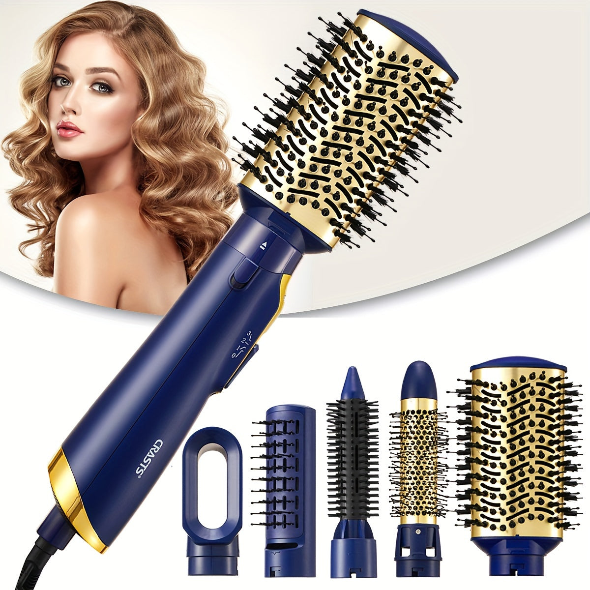 European Standard Five-in-One Hair Clipper for straight and curly hair styling, with negative ion technology for long-lasting results.