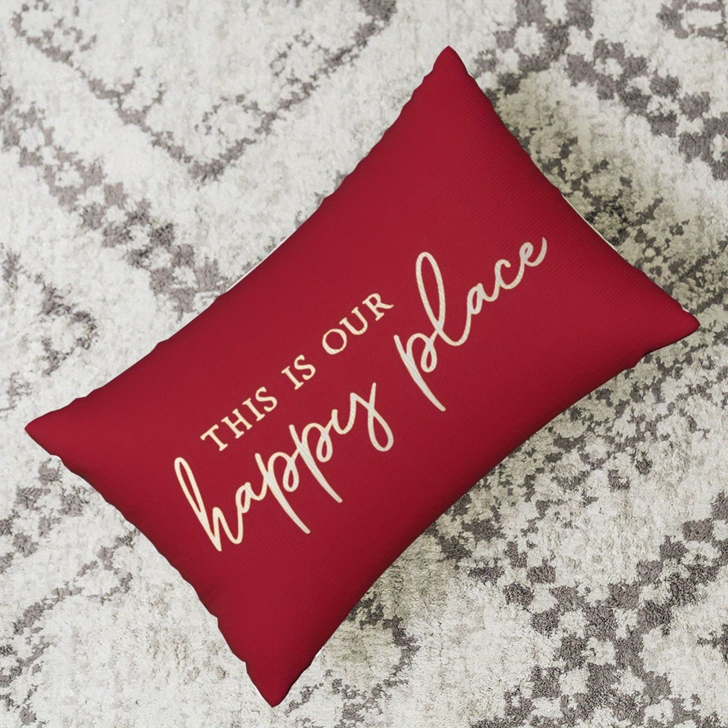 Two pieces of red Christmas decorative pillow covers, measuring 50*30cm each. Made of polyester, these sofa cushion cases feature a contemporary style with zipper closure. They are machine washable and perfect for adding a festive touch to your living