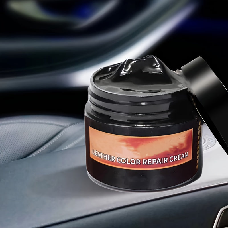 Repair cream revives scratched leather for couches, car seats, and purses.