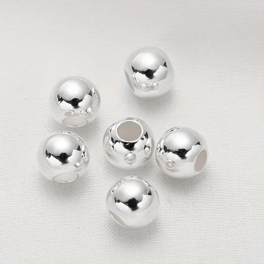 Set of 100 925 Sterling Silver Round Spacer Beads, 2mm in Outer Diameter - Perfect for DIY Jewelry Making Projects such as Bracelets and Necklaces