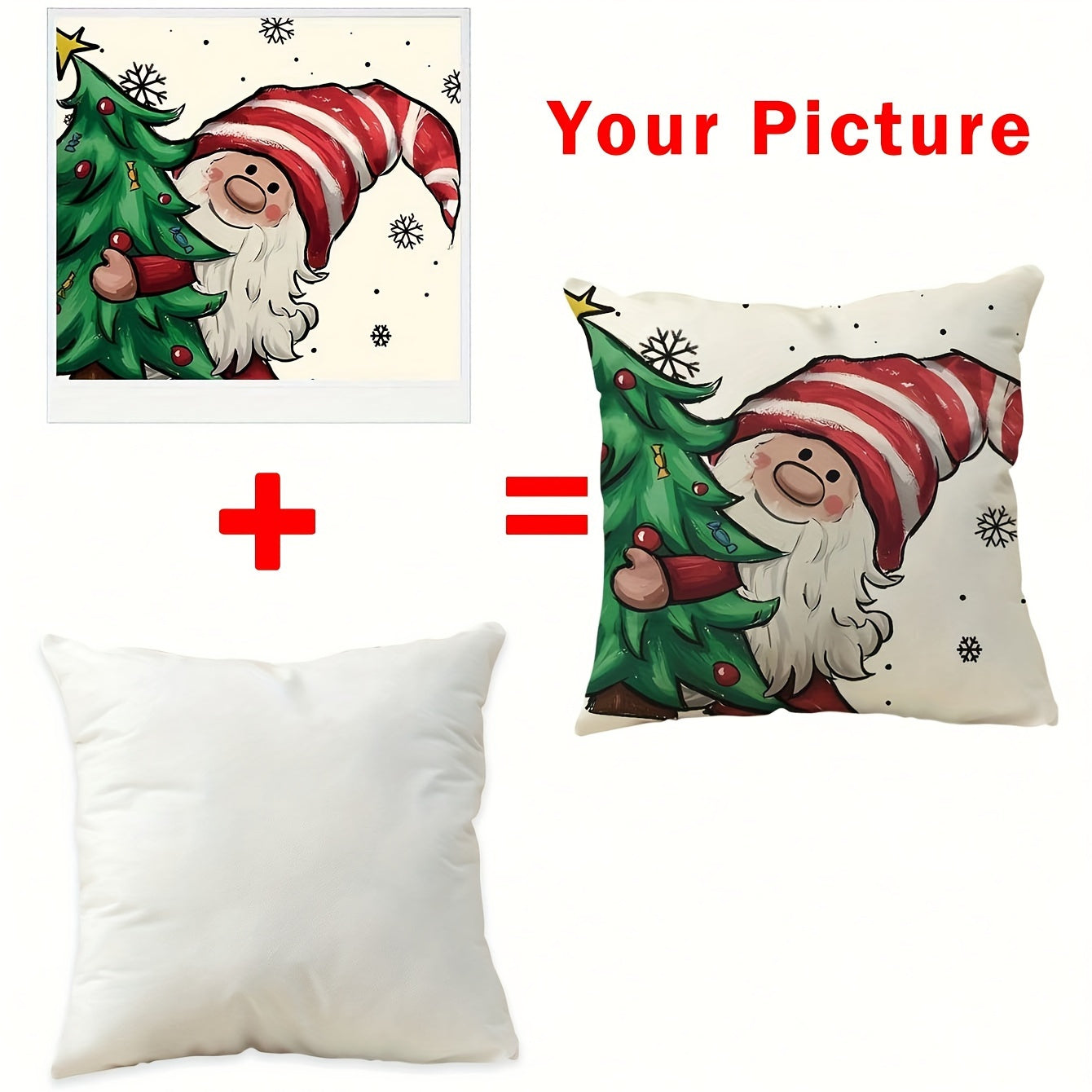 Personalized Pet Photo Pillow - Measures 45.72x45.72 cm, Made from Soft Polyester Blend, Features Single-Sided Print, Perfect Christmas Present for Those Who Adore Dogs and Cats.