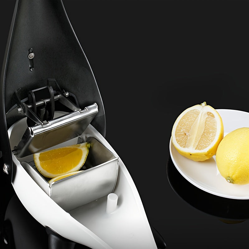 Handheld Fruit Press in Orca Killer Whale Shape, Stainless Steel Manual Citrus Juicer for Extracting Lemon, Orange, and Vegetable Juice