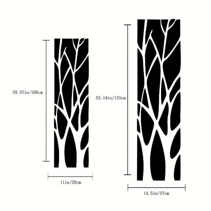 Three-dimensional mirror branch wall sticker for home decor in dining or living room.