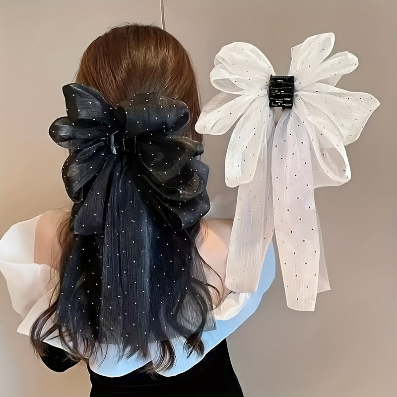 Set of 2 elegant princess bow hair clips, perfect for special occasions. Ideal gift for women and girls 14+