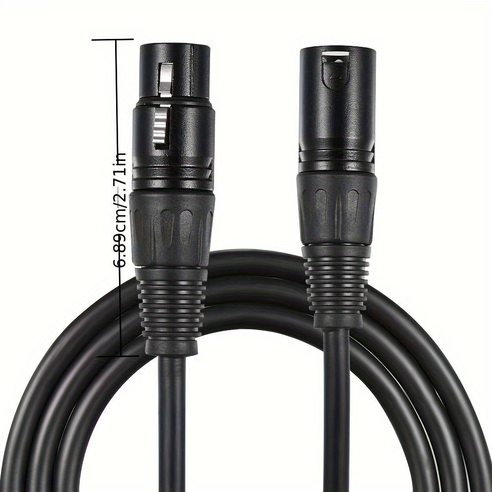 Xingzhaotong XLR Male to Female Audio Cable for Microphone, KTV, Amplifier, Mixer - Black, Cat6a Ethernet Compatible, Floppy Connector, No Battery Required