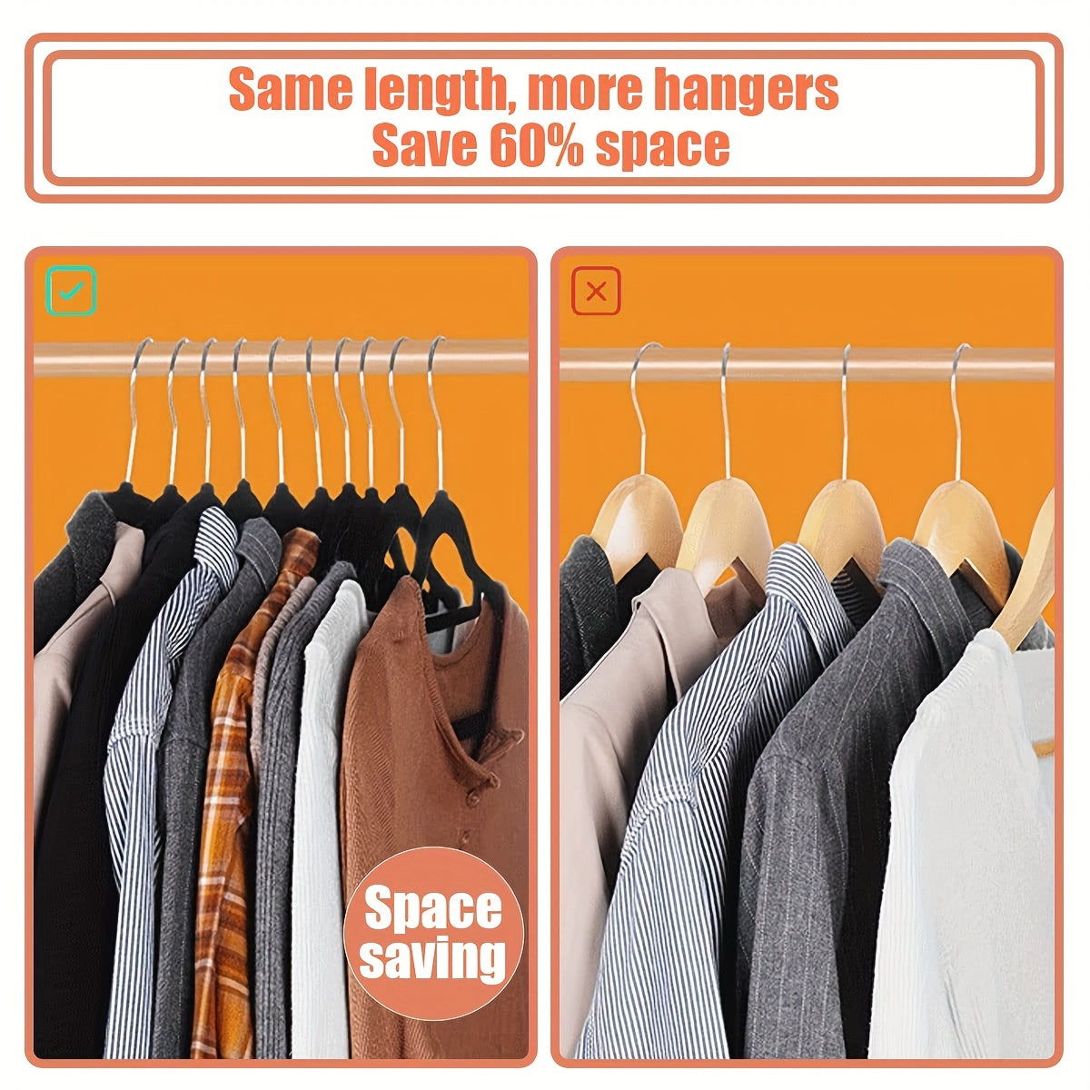 Hanging Non-Marking Clothes Hangers in Sets of 30, 50, or 100 - Perfect for Saving Space and Organizing Clothes in Bedroom, Bathroom, Office, Entryway, Closet, Wardrobe, Home, or Dormitory. Made of Non-Slip Plastic Material.