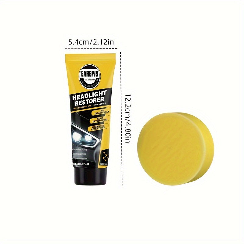 Revive Your Car Headlights with 1pc AutoHeadlight Restoration Cream - Effectively Removes Scratches, Oxidation, and Restores Brightness - No Power or Batteries Required - Easy to Use Car Headlight Repair Solution for Maintenance and Refurbishment